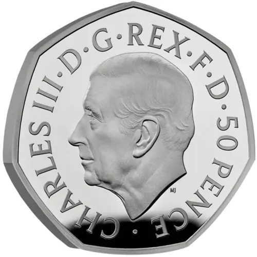 Queen Elizabeth II 50p Silver Piedfort Proof Coin