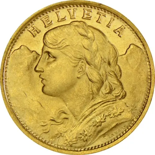 Switzerland 20 Francs Gold Vreneli