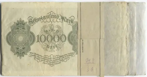 20 x 10000 Mark 1922 (Männerportrait nach A. Dürer) -Bündel m. Originalbanderole-