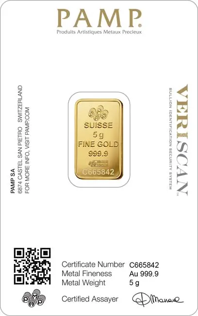 Pamp Fortuna Gold Bar 5 g