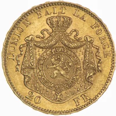 Belgium 20 Francs Gold