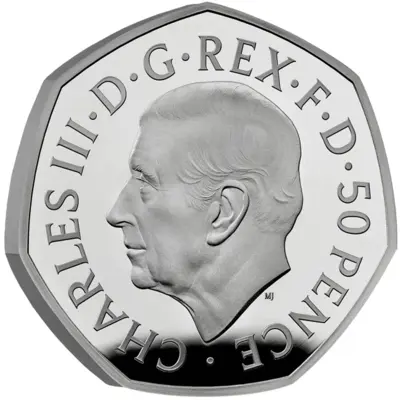 Queen Elizabeth II 50p Silver Piedfort Proof Coin