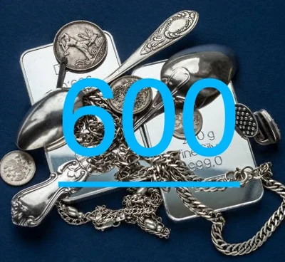 600 ezrelék tisztaságú ezüst