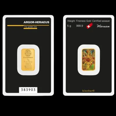 5 g Argor-Heraeus Kinebar® – Prémium Hologramos Aranylapka