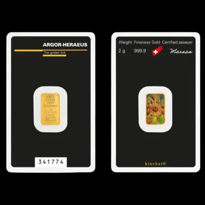 2 g Argor-Heraeus Kinebar® – Prémium Hologramos Aranylapka