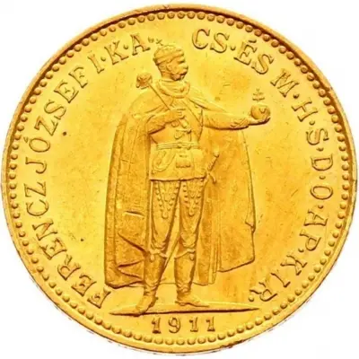 10 Korona aranyérme – Ferenc József (Franz Joseph I.)-1911.