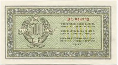 500 Lira 1945 (Segelboot mit Stern)