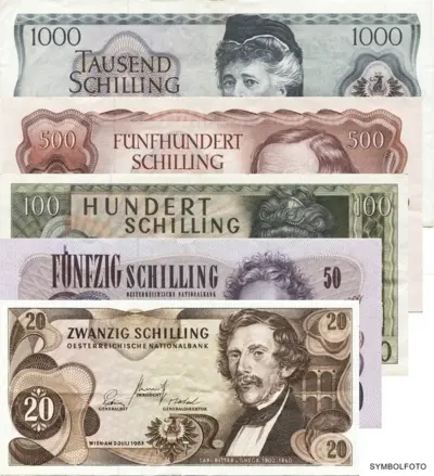 1670 Schilling (Set aus 5 Werten -gebraucht-)