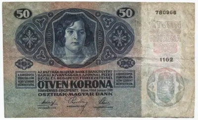 50 Kronen 1919 (Überdruckprovisorium m. Gutachterstempel)