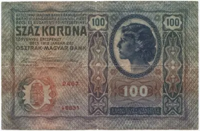 100 Kronen 1919 (Überdruckprovisorium m. Falsifizierungsstempel)