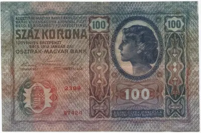 100 Kronen 1919 (Überdruckprovisorium m. Gutachterstempel)