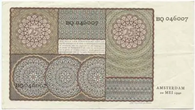 25 Gulden 1940 (Mädchenportrait nach Moreelse)