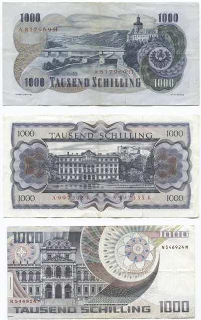 3000 Schilling (Set aus 3 Werten -gebraucht-)