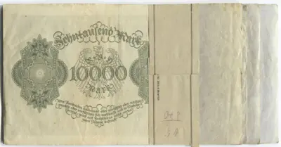 20 x 10000 Mark 1922 (Männerportrait nach A. Dürer) -Bündel m. Originalbanderole-