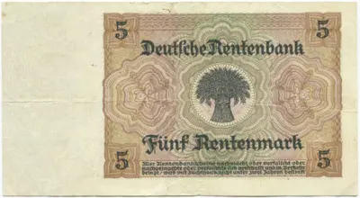 5 Rentenmark 1926 (Bauernmadl) ``8-stellig´´