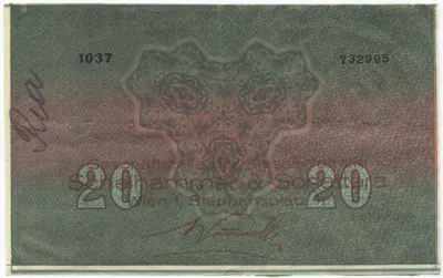 1/8 Los zu 6 Schilling 1931 (Lotterielos auf Donaustaat-Note)