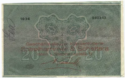 1/8 Los zu 6 Schilling 1931 (Lotterielos auf Donaustaat-Note)