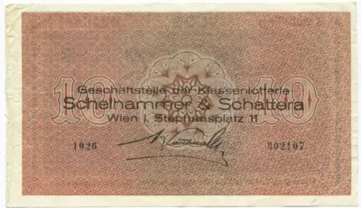 Los zu 3 Schilling 1931 (Lotterielos auf Donaustaat-Note)