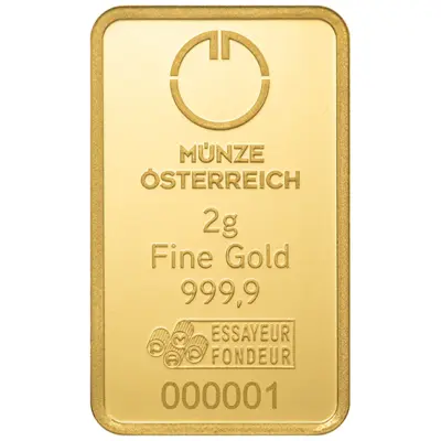 Austrian Mint Gold Bar 2 g