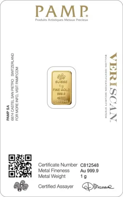 Pamp Fortuna Gold Bar 1 g