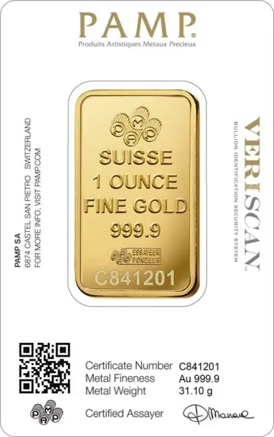 Pamp Fortuna Gold Bar 1 Oz